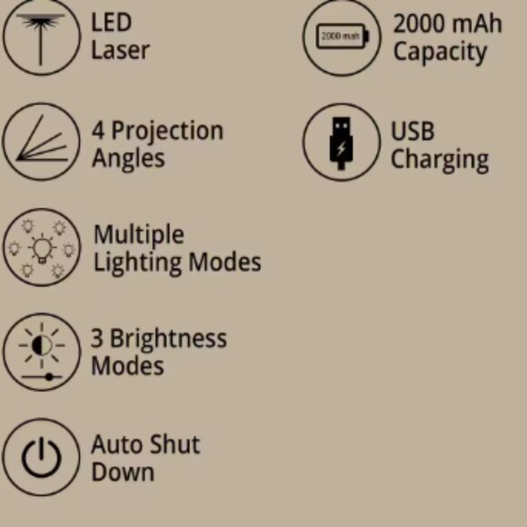 LED Laser Star Projector (2000mAh) - Picture 2 of 10